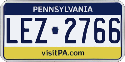 PA license plate LEZ2766