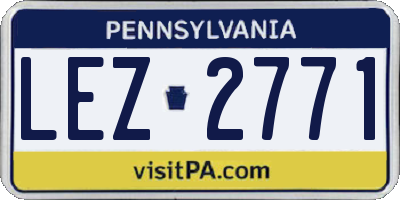 PA license plate LEZ2771