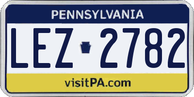 PA license plate LEZ2782