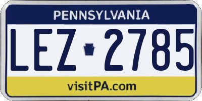 PA license plate LEZ2785