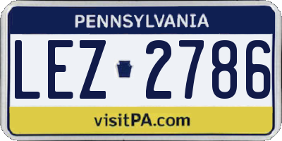 PA license plate LEZ2786