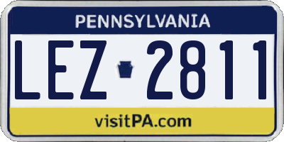 PA license plate LEZ2811
