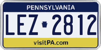 PA license plate LEZ2812