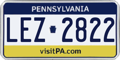 PA license plate LEZ2822
