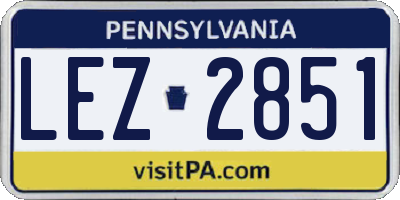 PA license plate LEZ2851