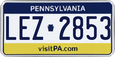 PA license plate LEZ2853