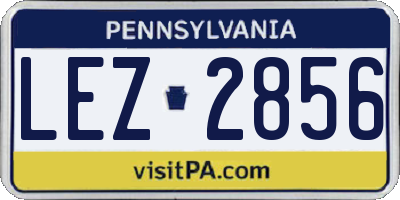 PA license plate LEZ2856
