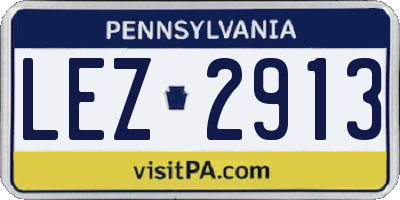 PA license plate LEZ2913