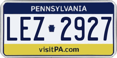 PA license plate LEZ2927