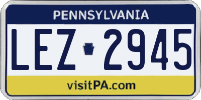 PA license plate LEZ2945