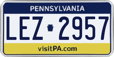 PA license plate LEZ2957