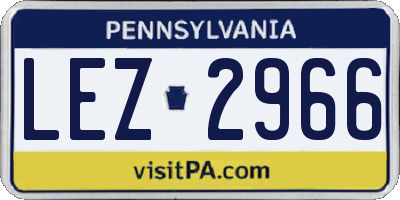 PA license plate LEZ2966