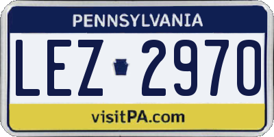 PA license plate LEZ2970