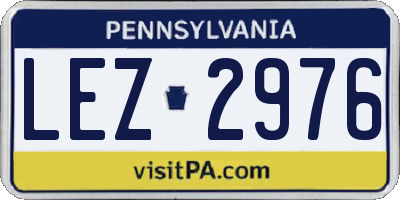 PA license plate LEZ2976