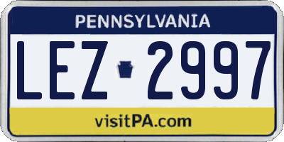 PA license plate LEZ2997