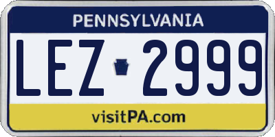 PA license plate LEZ2999