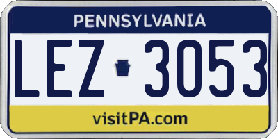 PA license plate LEZ3053