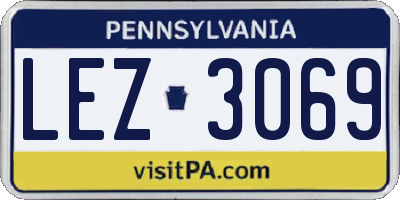 PA license plate LEZ3069