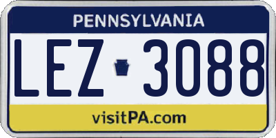 PA license plate LEZ3088