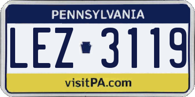 PA license plate LEZ3119