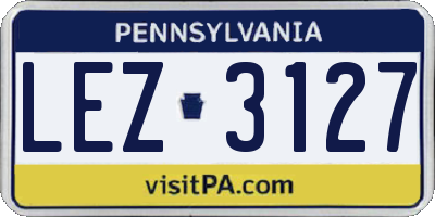 PA license plate LEZ3127