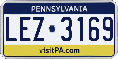 PA license plate LEZ3169