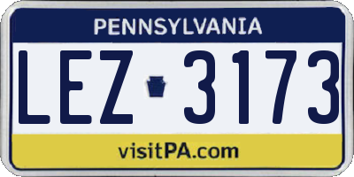 PA license plate LEZ3173