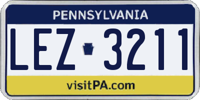 PA license plate LEZ3211