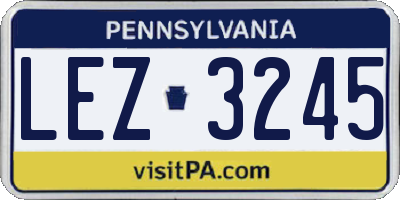 PA license plate LEZ3245
