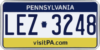PA license plate LEZ3248
