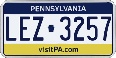 PA license plate LEZ3257