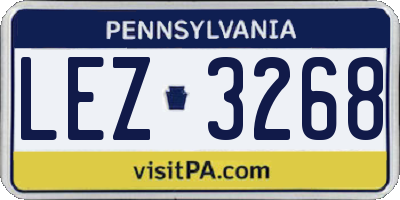 PA license plate LEZ3268