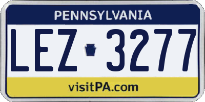 PA license plate LEZ3277