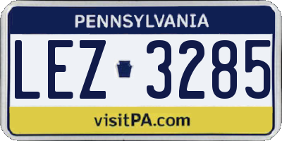 PA license plate LEZ3285