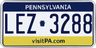 PA license plate LEZ3288