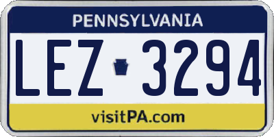 PA license plate LEZ3294