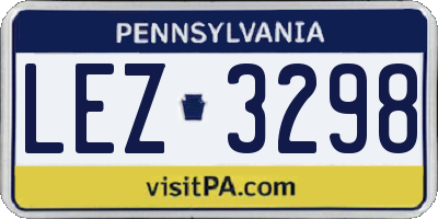 PA license plate LEZ3298
