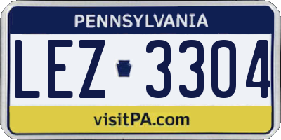 PA license plate LEZ3304