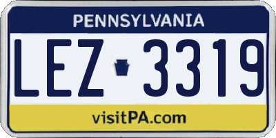 PA license plate LEZ3319