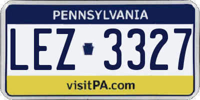 PA license plate LEZ3327