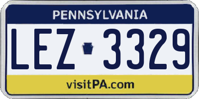 PA license plate LEZ3329
