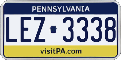 PA license plate LEZ3338