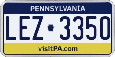 PA license plate LEZ3350