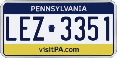 PA license plate LEZ3351