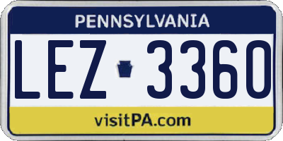 PA license plate LEZ3360