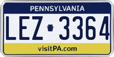 PA license plate LEZ3364