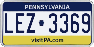 PA license plate LEZ3369