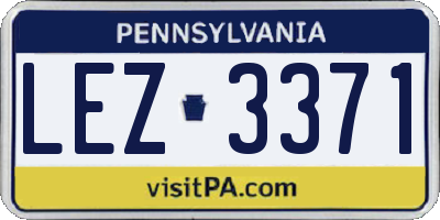 PA license plate LEZ3371