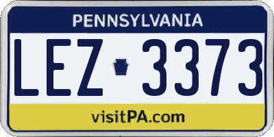 PA license plate LEZ3373