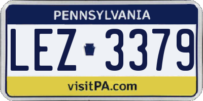 PA license plate LEZ3379
